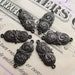 15mm chubby mini paisley link, dark antiqued brass, 6 links, aged black patina, swirl design, Fallen Angel Brass, graceful design
