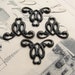Art Nouveau swirling necklace link - 20mm - antiqued black brass (4 links) oxidized finish, aged dark patina, necklace drop