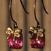 Vintage Assemblage Petite Pink Pretties Pink Glass Rhinestone Dangle Drop Earrings