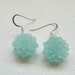 Frosted Aqua Mum Dangle Earrings