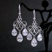 Wedding Jewelry Bridal Chandelier Earrings Silver Clear Cubic Zirconia Teardrop Earrings Wedding Earrings