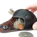 Ready to Ship / Mini Coin Bag / Mini Gypsy Guys / Black Leather and Recycled Necktie
