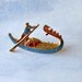 Vintage Italy Venice Figural Gondola Pin Brooch Signed Venezia