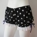 Black & White Star Burlesque Mini Bloomers / Shorts / Knickers