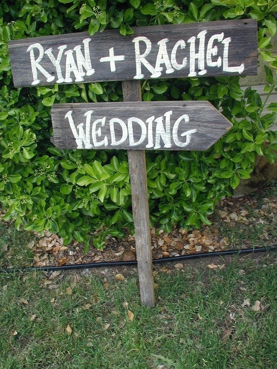 Personalized Wedding Sign On Stake Barn Wood Western Rustic