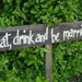 Eat Drink and Be Married Wedding Sign on Barn Wood and Stake