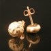 Gold nugget stud earrings, rustic earrings in 18k gold plated sterling silver