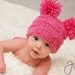 Newborn Baby Hat Little Miss Checker Head in Hot Pink or pick your color
