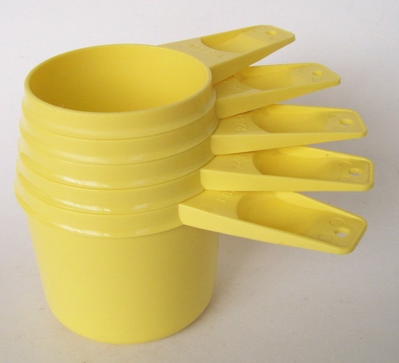 Retro Yellow Tupperware Measuring Cups
