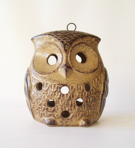 vintage owl candle holder tealight hanging lantern owl home