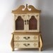 vintage jewelry cabinet music box french provencial regency retro home decor metallic gold cream storage