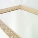 RESERVED FOR TANA 9/28 vintage vanity mirror tray dresser gold filagree flowered mid century modern hollywood regency glam romantic romanc