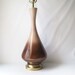 vintage drip glaze lamp brown neutral cream faded home decor retro mid century modern decorative