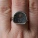 number 3 vintage typewriter key ring pound symbol three black silver statement ring modern retro fashion personalized
