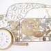 vintage kersh car wall hanging assemblage watch clock parts steampunk artwork framed home decor rolls royce coupe gold white