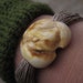 White Raw Amber Linen Bracelet, Natural Baltic Amber, Linen Jewelry