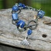 Lapis Chunky Bracelet - Ginko Leaf - Earthy Modern Jewelry by YaY Jewelry