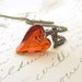 Red Heart Pendant, Swarovski Crystal, Wire Wrapped, Silver Chain, Romantic Jewelry, Holiday Gift
