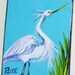 White Egret Magnet Hand Painted Miniature Art