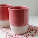 Sale Two Dipped Porcelain Cups in Strawberry Pink