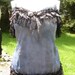shades of grey hand dyed blue grey camisole tank with lace ruffles size XL
