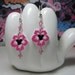 Mickey Mouse Pink Hawaiian Hibiscus Dangle Earrings