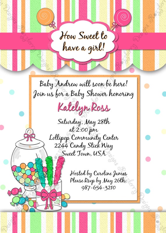 Candy Baby Shower Invitations 2