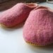 Felted Slippers - Womens - summer colours pink and yellow