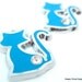 Destash Sale... Blue Kitty Silhouette Enamel Charms with Rhinestones... 5pcs(last set)