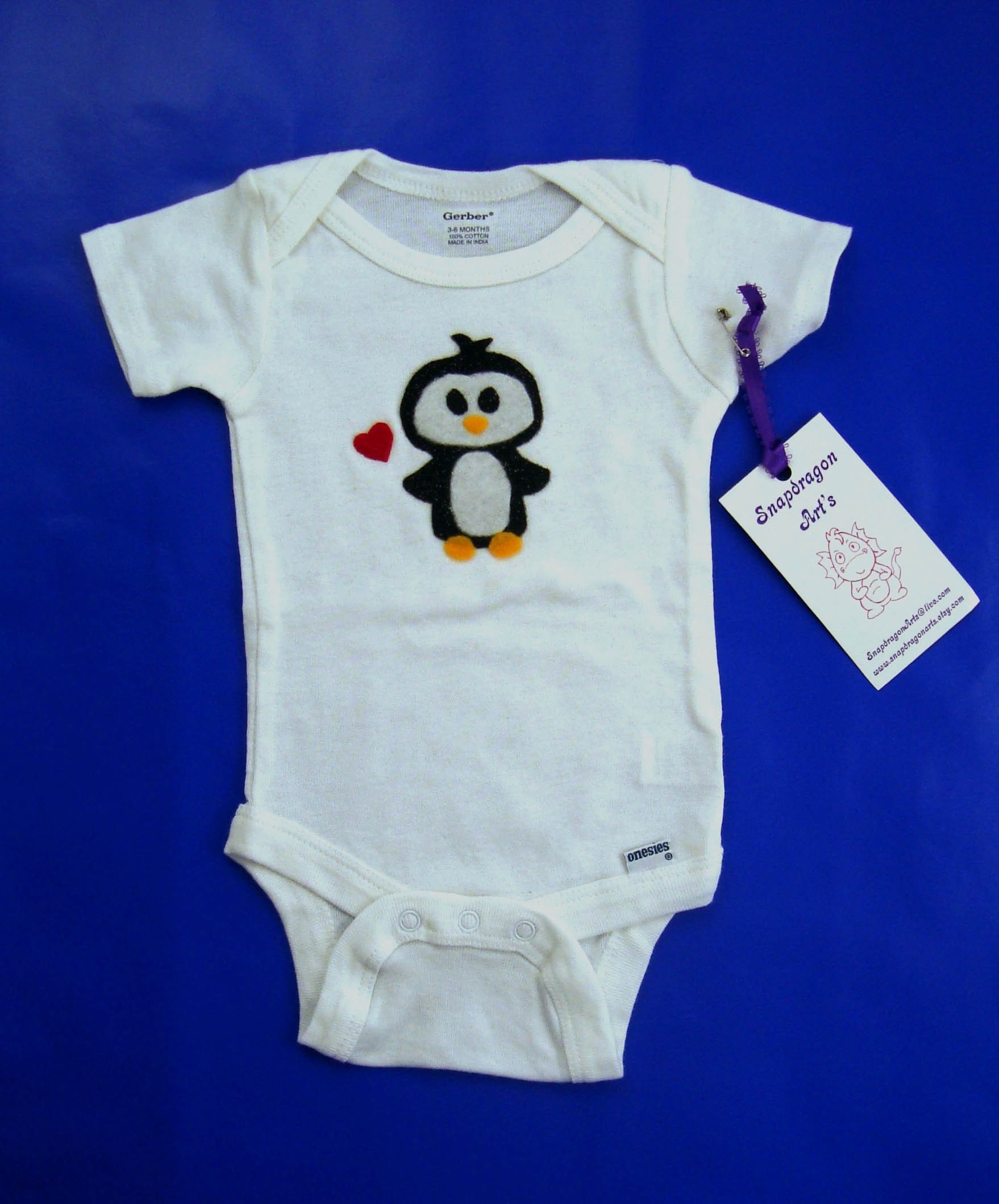 Little Penguin Onesie by Snapdragonarts on Etsy