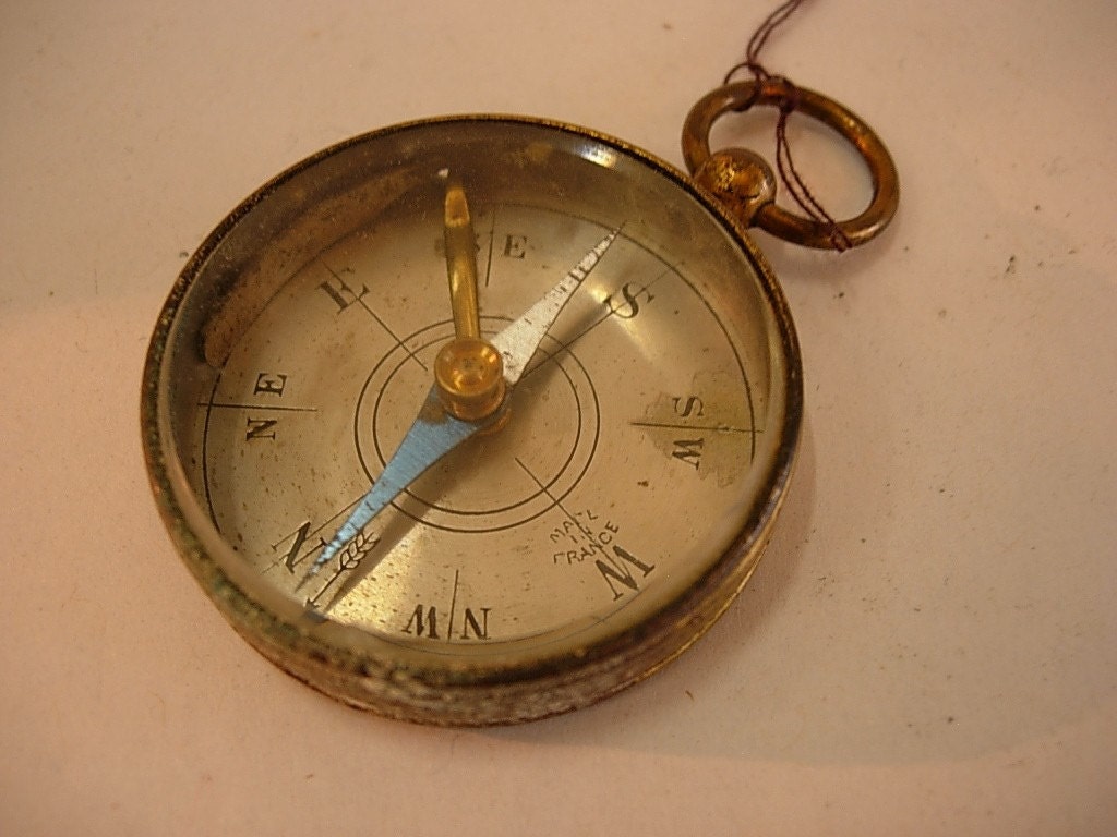Antique Brass Small French Compass