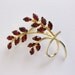 Pretty Vintage Garnet Glass and 12K Gold Fill Brooch