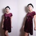 Vintage 90s Purple Crushed Velvet Grunge Goth Babydoll Dress