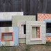 Beach Shabby Chic Wall Grouping Gallery SET of Distressed Handmade and Hand Painted Picture Frames (5)