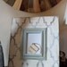 Distressed Trellis 5x7 Wood Frame Silver with Vintage White and Robins Egg Colonial Trim
