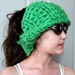Hand Knitted Neon Emerald Green Cowl Cozy Earwarmer Thick Headband Bagel Neckwarmer