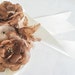 Brown Cream Floral Sash belt,Bridal Sash Wedding Gown Flowers