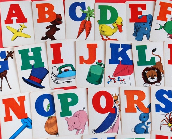 Vintage ALPHABET Educational Card Game