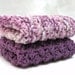 Knit Dishcloth Cotton Knitted Purple Plum Lavender Lilac Grape Violet Kitchen Dish Wash Cloth Gift Set