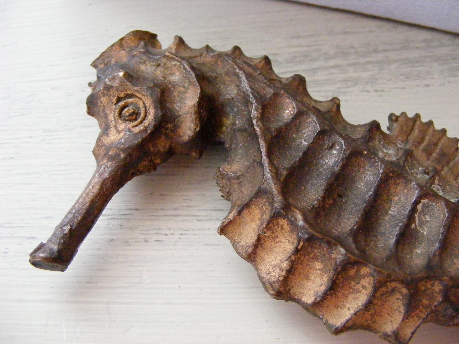 Antique Brass Seahorse Desk Paperweight