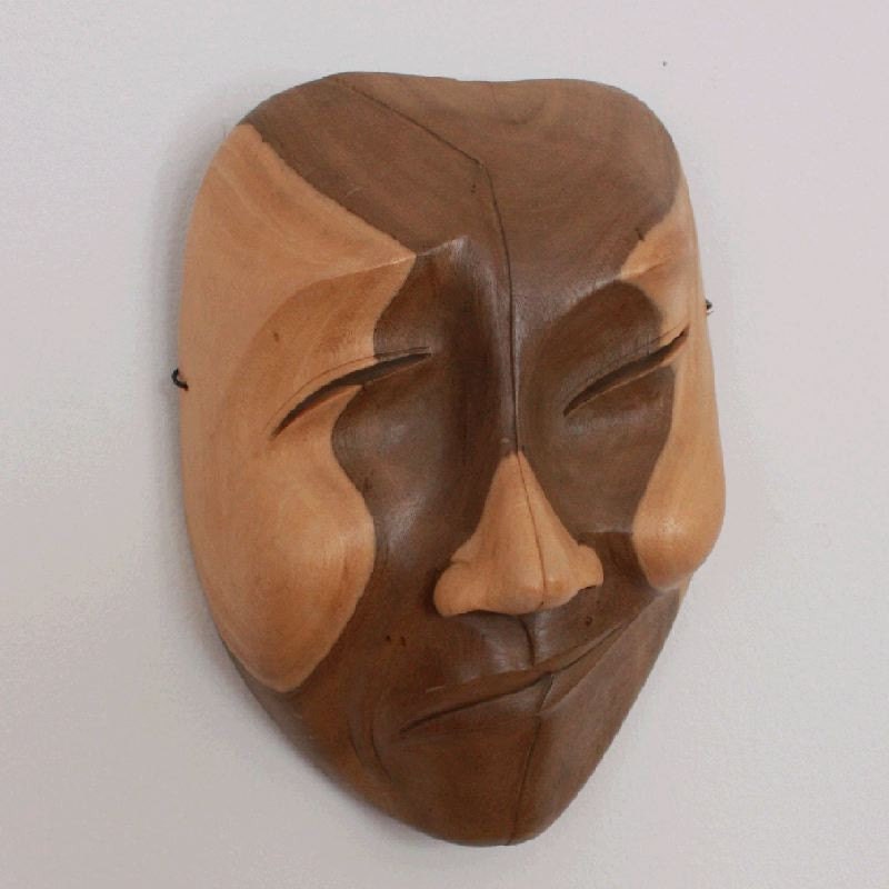 Carved Mask Happy Sad Face