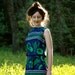 60s Mod Floral Dress... Vintage 1960s Blue and Green Floral Maxi Dress... EMERALD FLOWERS (m)