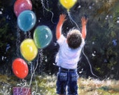 Birthday Boy Art Print little boy, balloons, celebrate, balloon paintings joyful boy, birthday art, happy wall decor, Vickie Wade Art Birthday Boy Art Print little boy, balloons, celebrate, balloon paintings joyful boy, birthday art, happy wall decor, Vickie Wade Art