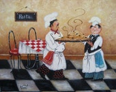 Pasta Chefs Art Print, fat chefs, chef paintings, prints, chef art, kitchen decor, cafe, paris, food, vegetables, bistro Pasta Chefs Art Print, fat chefs, chef paintings, prints, chef art, kitchen decor, cafe, paris, food, vegetables, bistro
