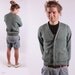 Reserved. 1980s Rustic Green Mens Cardigan / Nerdy Pockets Sweater / M