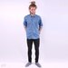 Vintage Western Denim Shirt for Men / Light Wash Shirt / L