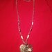 Vintage mustard seeds double hearts crosses necklace