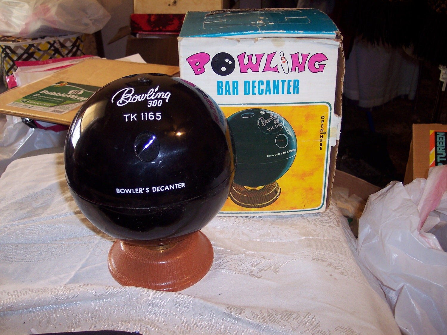 Vintage Bowling Ball Bar Decanter Set Complete New with Box