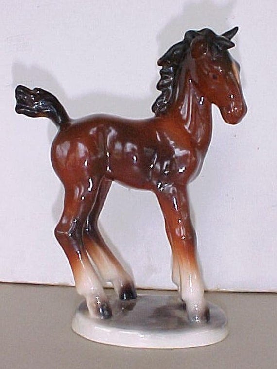Vintage Hertwig Germany Porcelain Horse Figurine 1950s