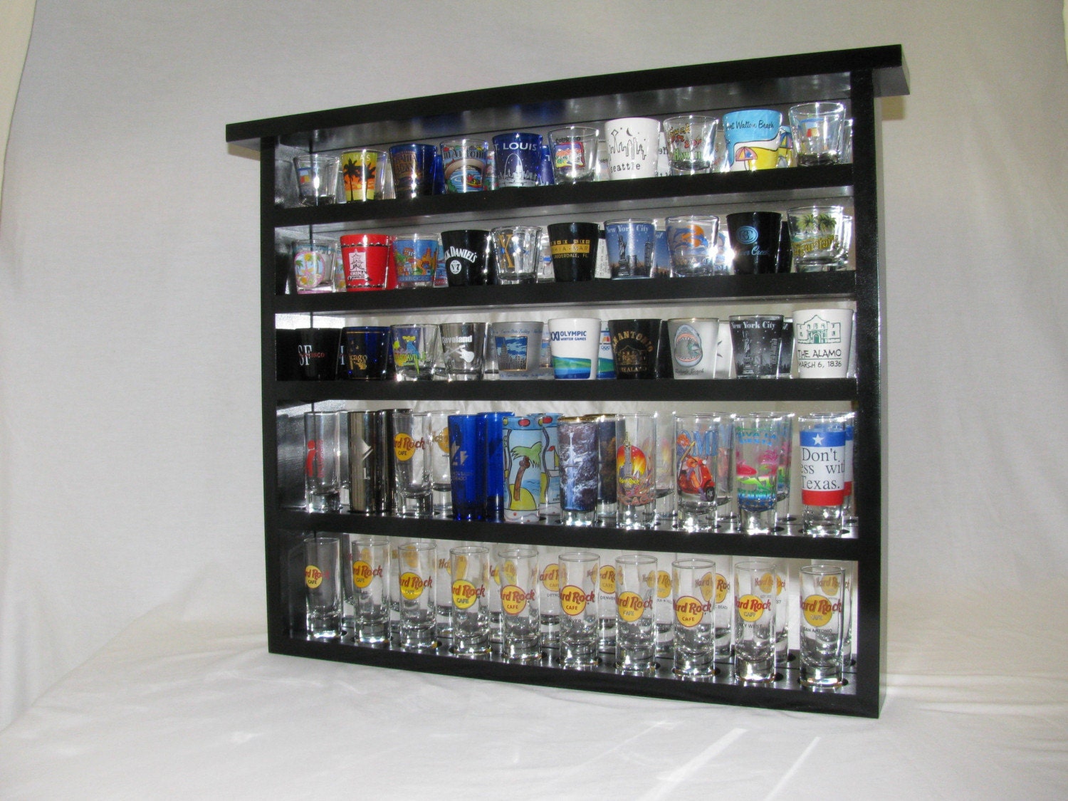 Shadow series 50 Shot Glass Display Case with Mirror by CanUDiggIt